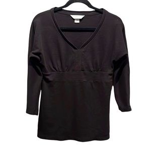 Christopher & Banks V Neck Black Shirt Size Medium